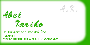 abel kariko business card